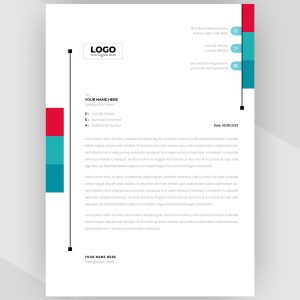 Red & Cyan color Corporate letterhead template design. Svg+xml,%3Csvg%20xmlns%3D%22http%3A%2F%2Fwww.w3